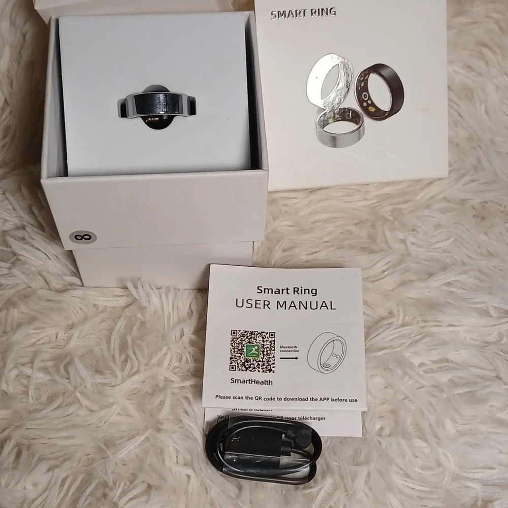 2 Smart Rings in Silver Sizes 8 And 10